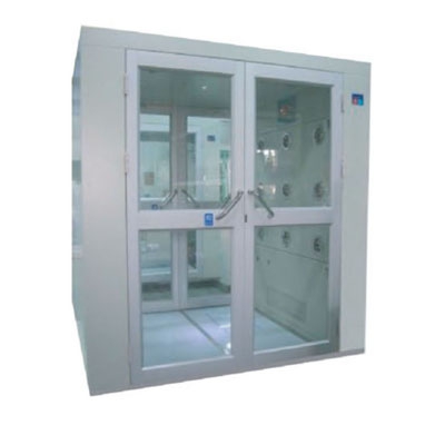 Air shower room with double open and hand-held doors